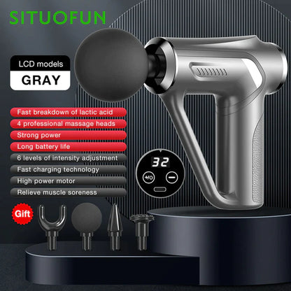 SITUOFUN Massage Gun™ With Up To 32 Levels Deep Tissue Neck Body Back Muscle Sport Electric Pistol Massager, Pain Relief.