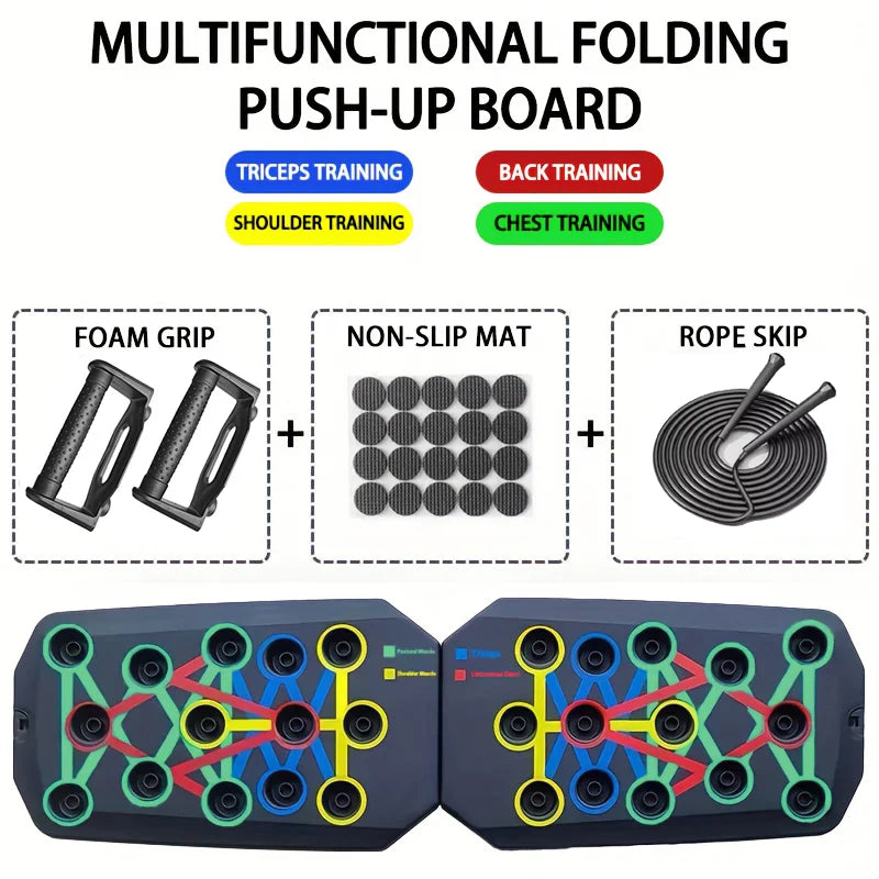 Portable™ Multipurpose Push-Up Board Set, With Handles Foldable Workout Equipment For Upper Body ,Chest ,Biceps ,And Back.