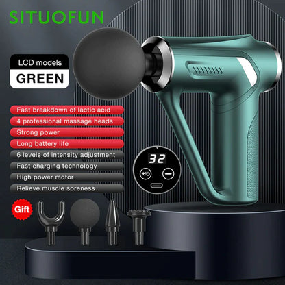 SITUOFUN Massage Gun™ With Up To 32 Levels Deep Tissue Neck Body Back Muscle Sport Electric Pistol Massager, Pain Relief.