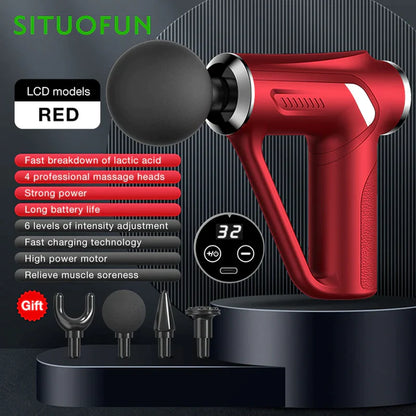 SITUOFUN Massage Gun™ With Up To 32 Levels Deep Tissue Neck Body Back Muscle Sport Electric Pistol Massager, Pain Relief.