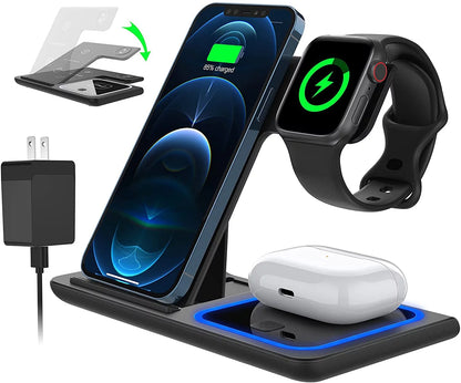 3-in-1 Wireless Iphone Charging Station For iPhone 11/12/13/14/15/16/Pro Max// And Iwatch Series SE 3/4/5/6/7/8 t n Airpod Pro's